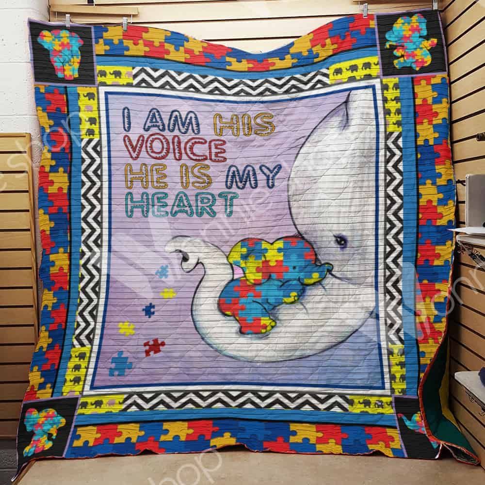Elephant Autism Quilt Blanket DHC11021038TD