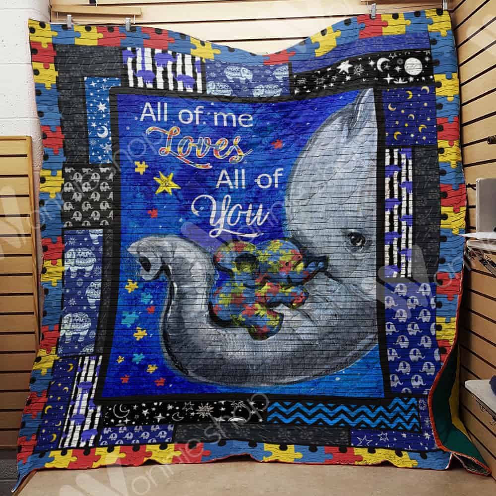 Elephant Autism Quilt Blanket DHC11021043TD