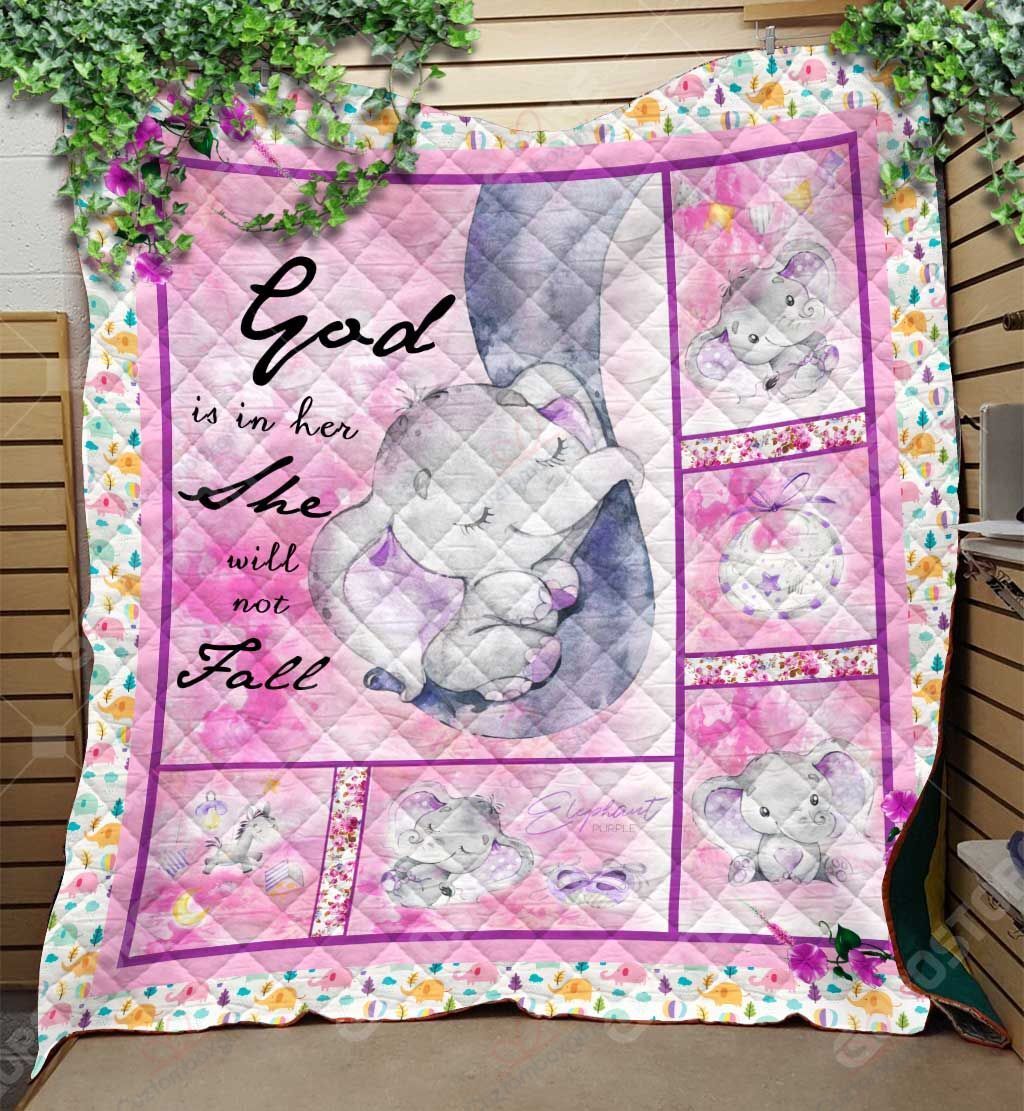 Elephant Baby Purple NC0709131CL Quilt Blanket