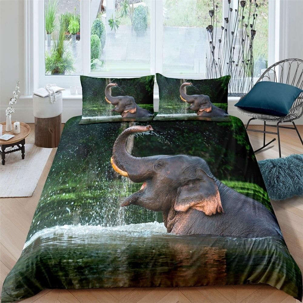 Elephant Bath Happy Day Bedding Set