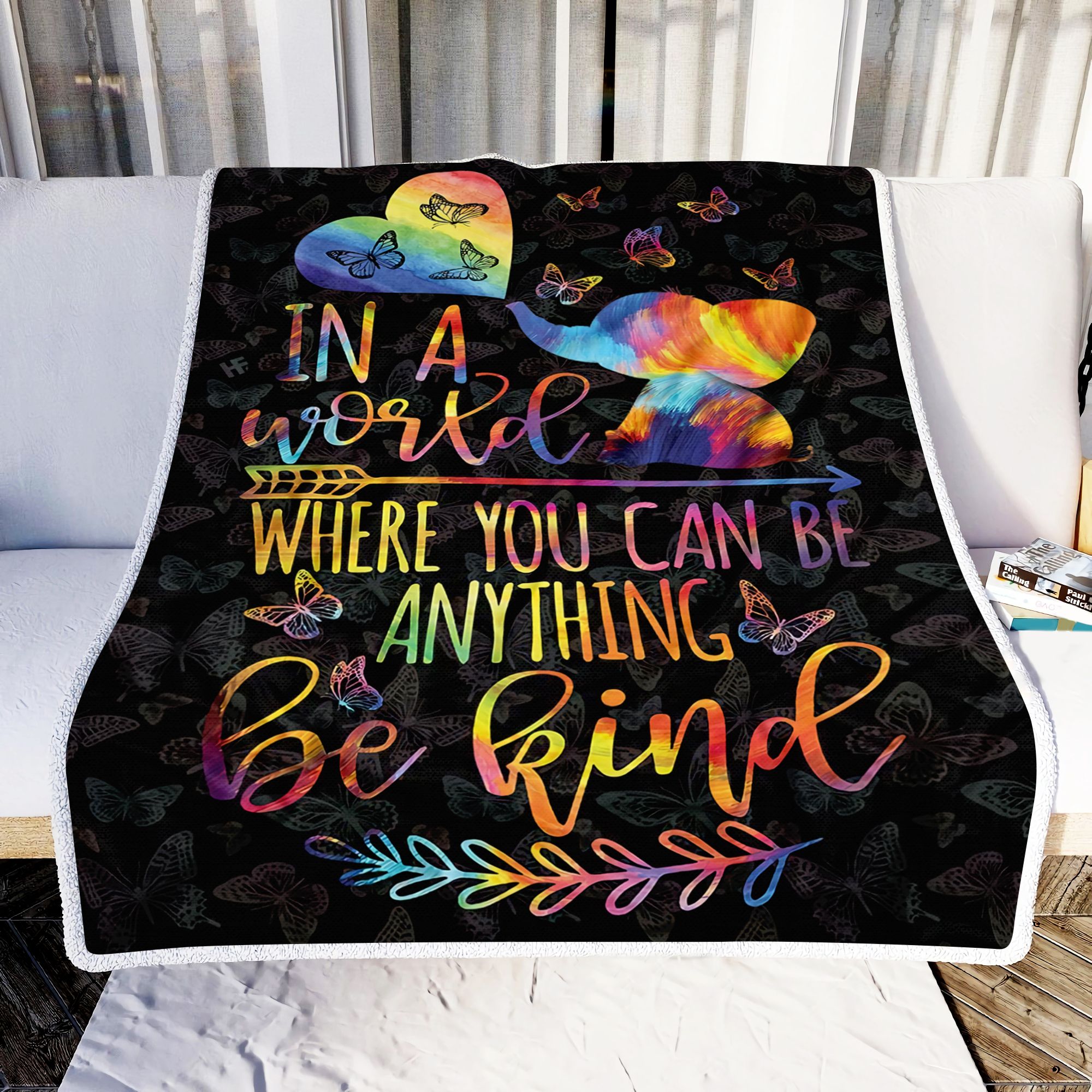 Elephant Be Kind Fleece Blanket