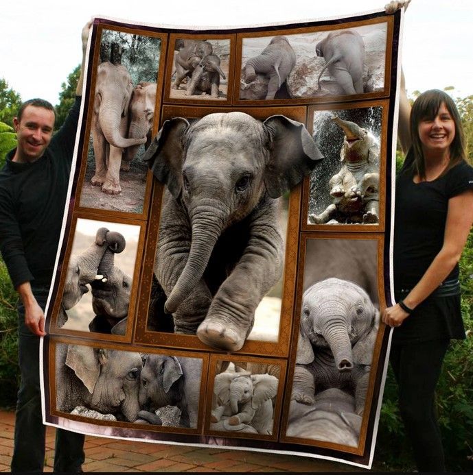 Elephant Beauty Sherpa Fleece Blanket