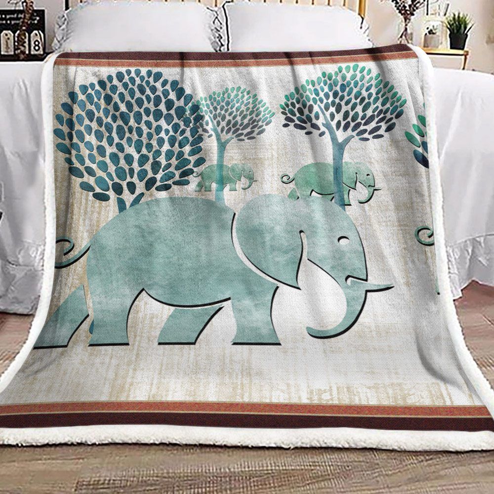 Elephant Sherpa Fleece Blanket