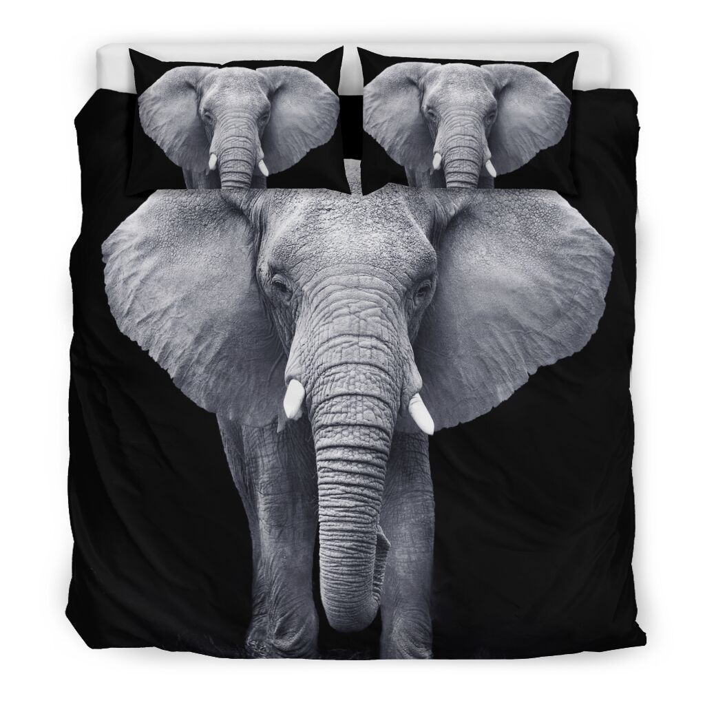 Elephant Black Bedding Set