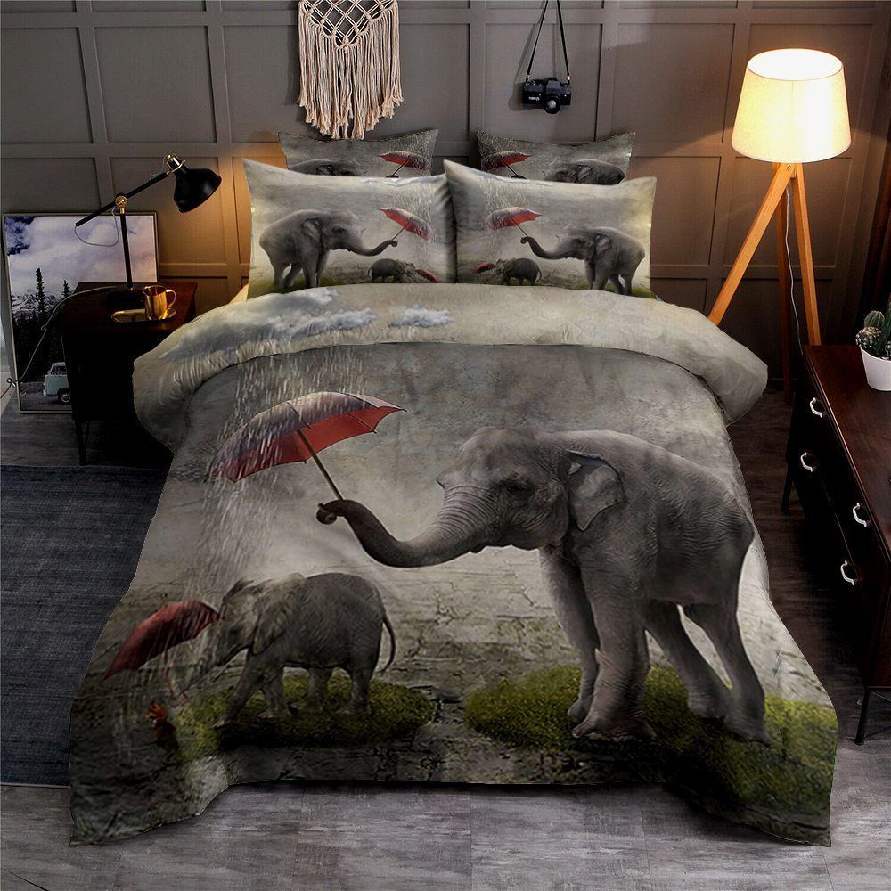 Elephant Cotton Bed Sheets Spread Comforter Bedding Set