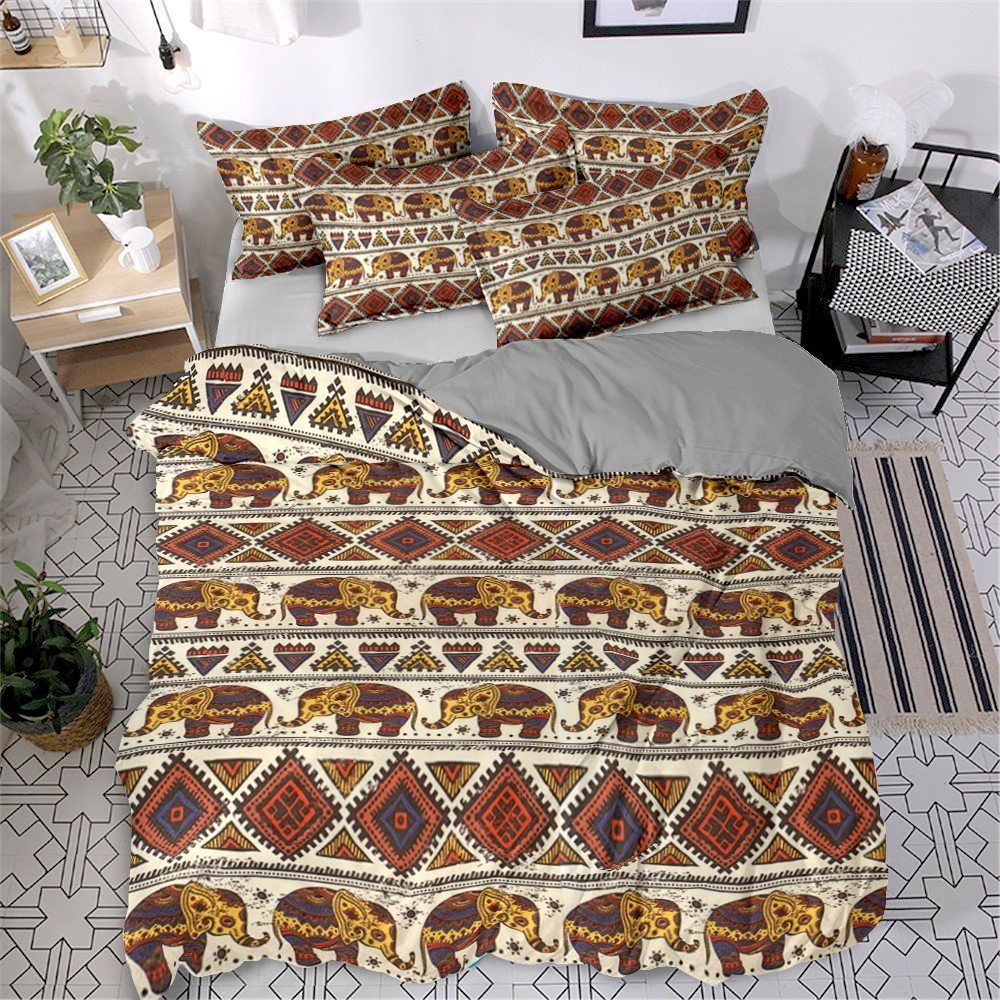 Elephant Cotton Bed Sheets Spread Comforter Bedding Set