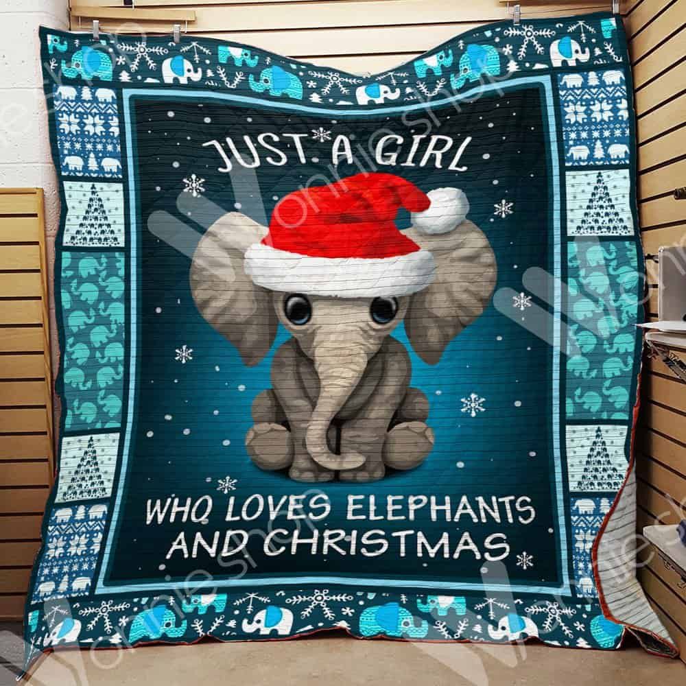 Elephant Christmas CL15100163MDQ Quilt Blanket