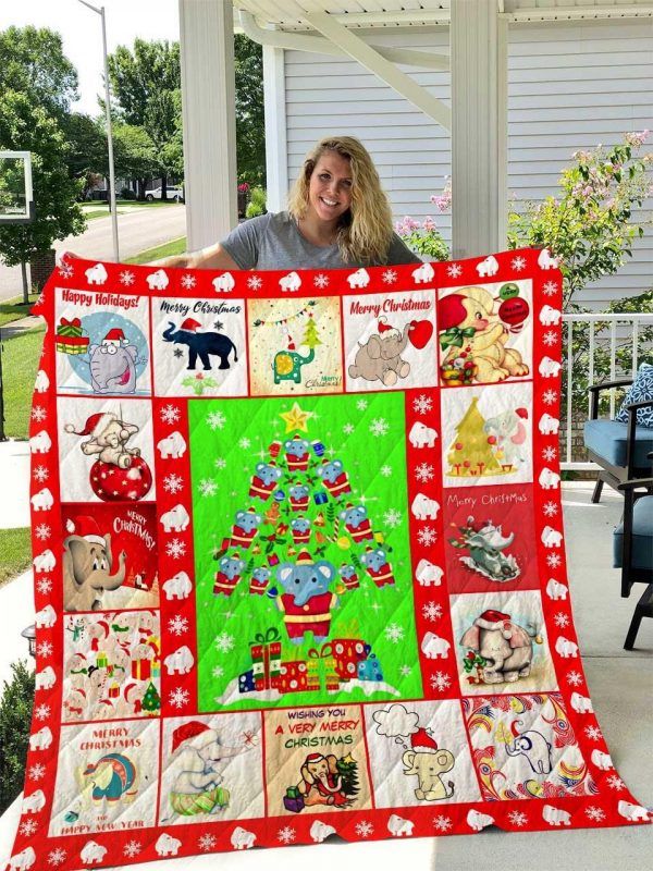 Elephant Christmas DTC1212820 Quilt Blanket