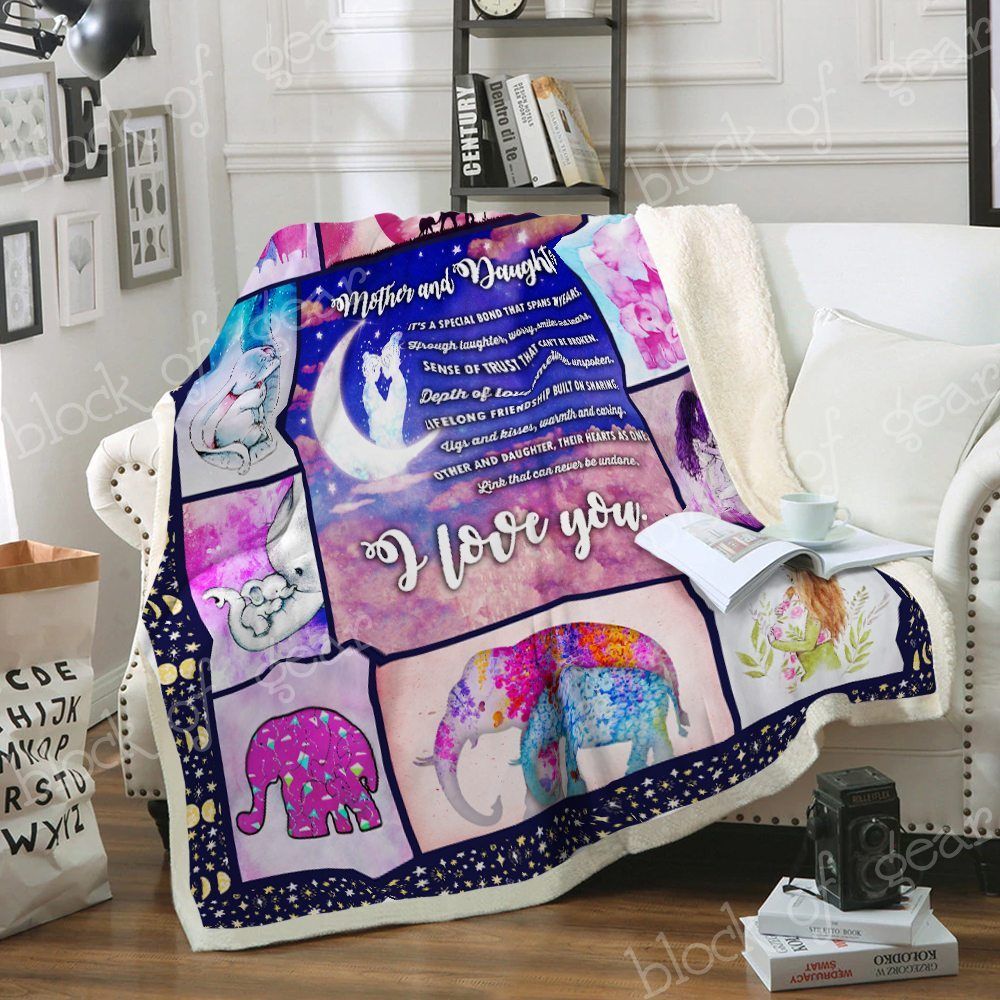 Elephant Sherpa Fleece Blanket