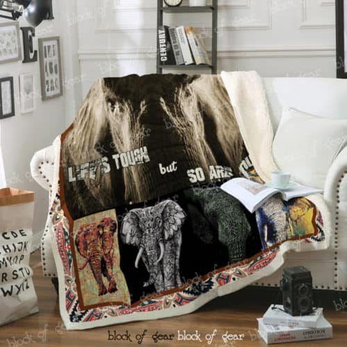 Elephant Sherpa Fleece Blanket