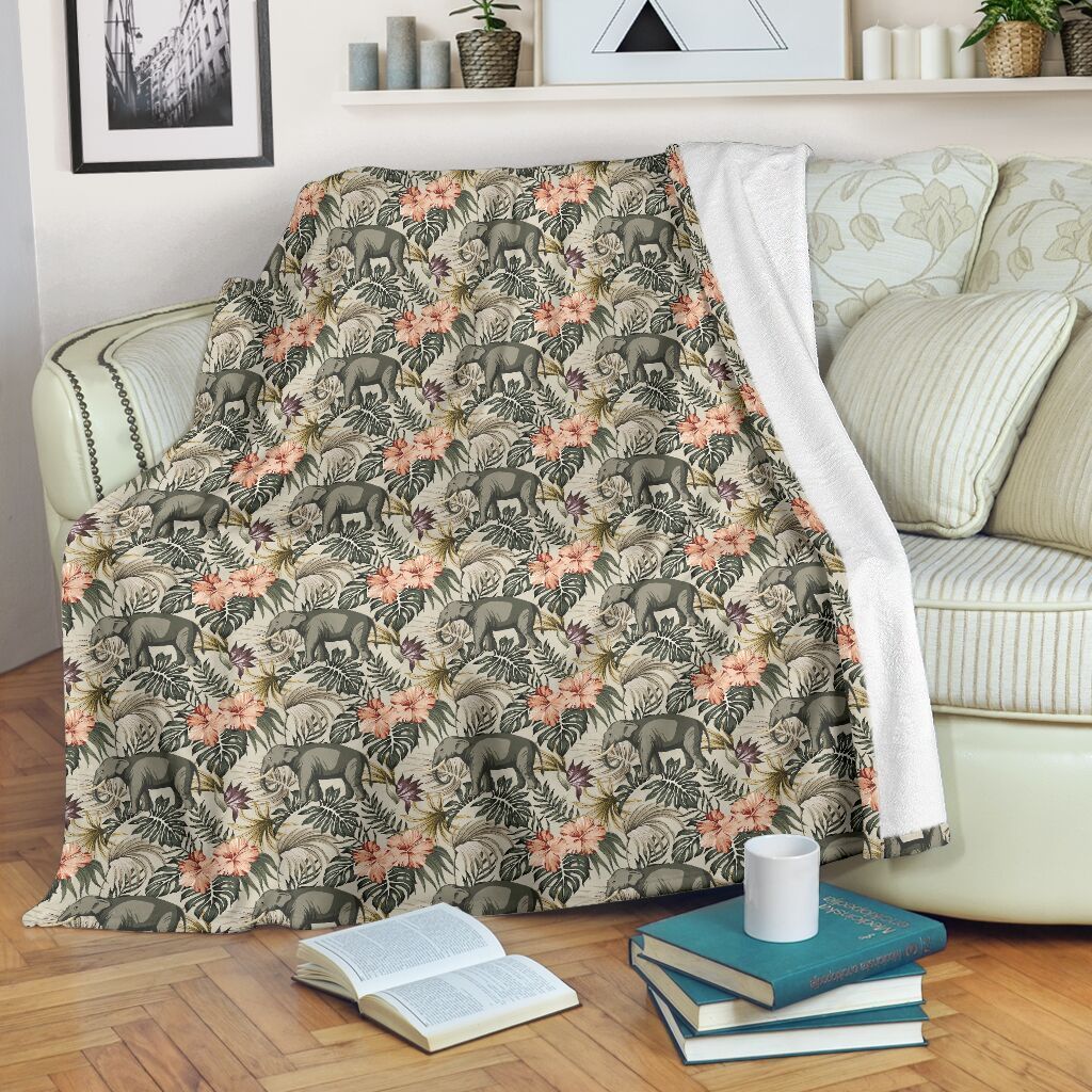 Elephant Sherpa Fleece Blanket