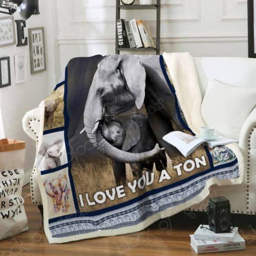 Elephant Sherpa Fleece Blanket