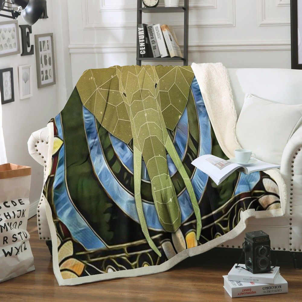 Elephant Sherpa Fleece Blanket