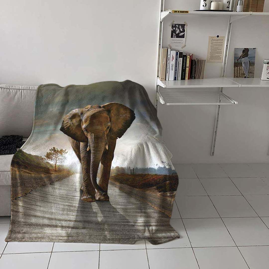 Elephant Sherpa Fleece Blanket