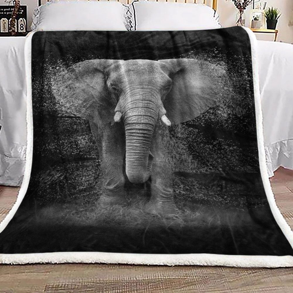 Elephant Sherpa Fleece Blanket