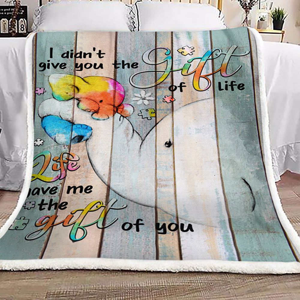 Elephant Sherpa Fleece Blanket