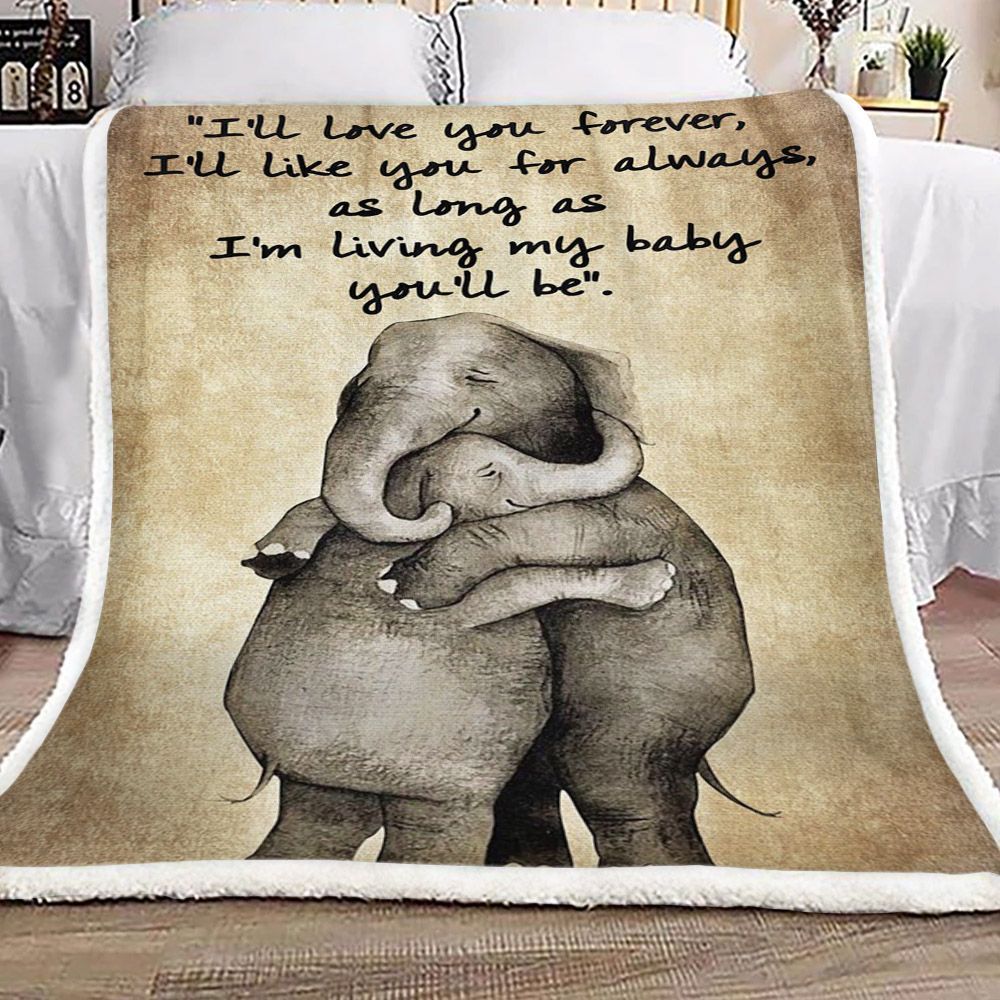 Elephant Sherpa Fleece Blanket
