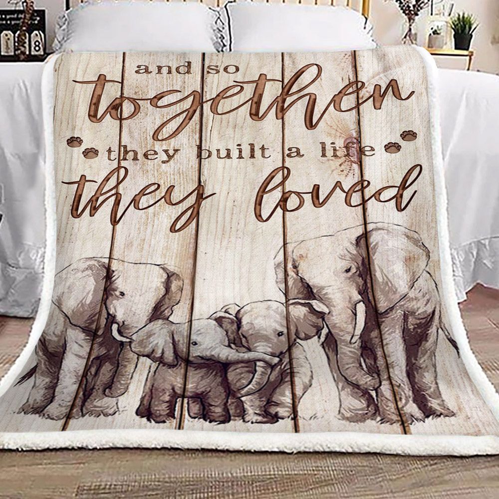 Elephant Sherpa Fleece Blanket