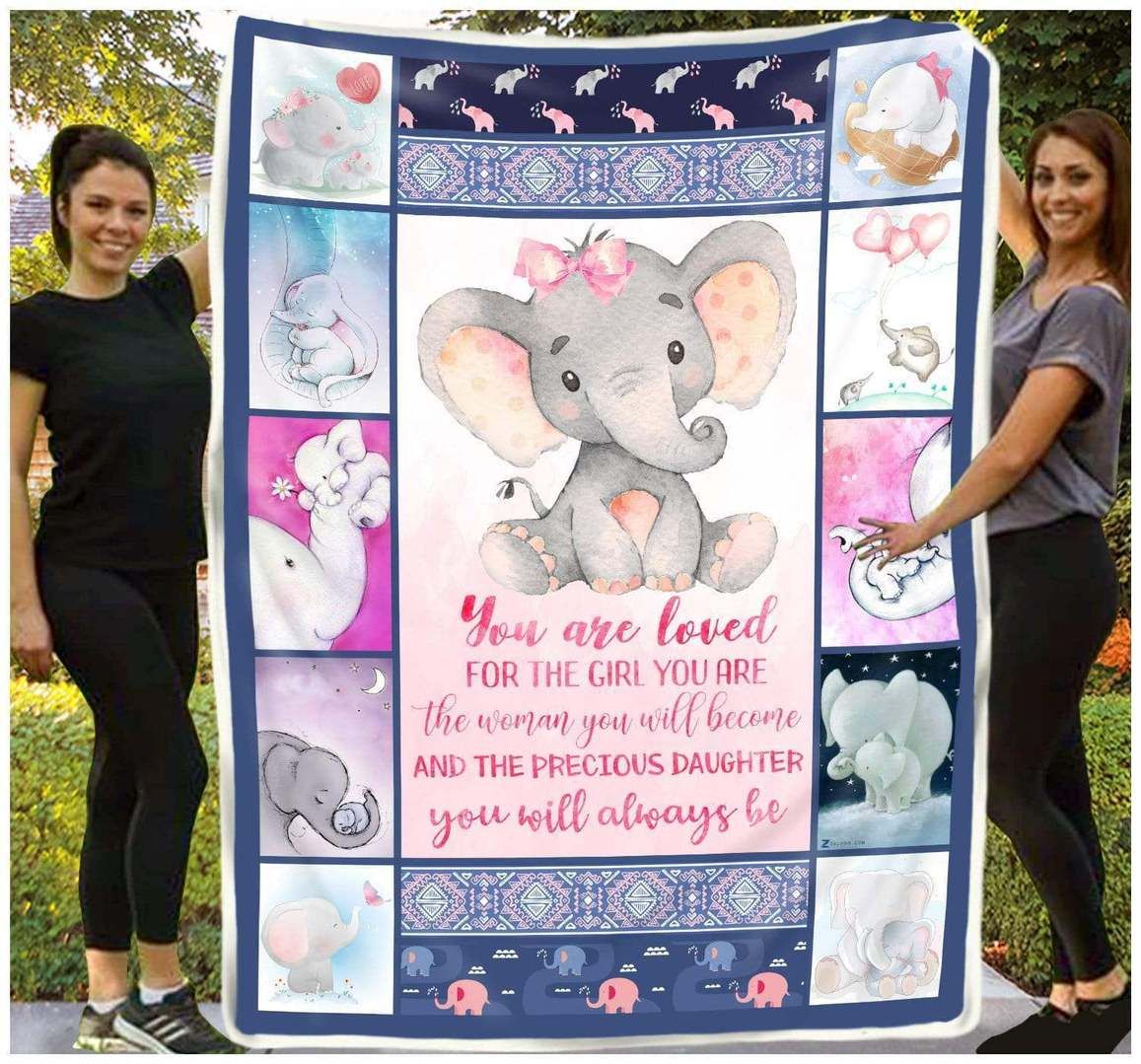 Elephant Sherpa Fleece Blanket