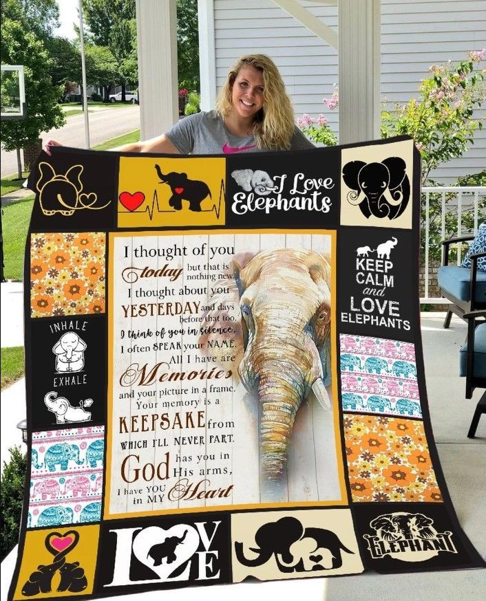 Elephant Sherpa Fleece Blanket