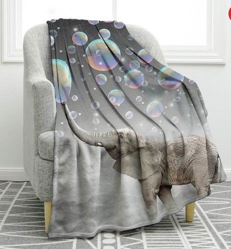 Elephant Sherpa Fleece Blanket