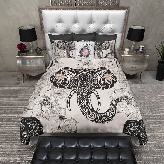 Elephant Cotton Bed Sheets Spread Comforter Bedding Set