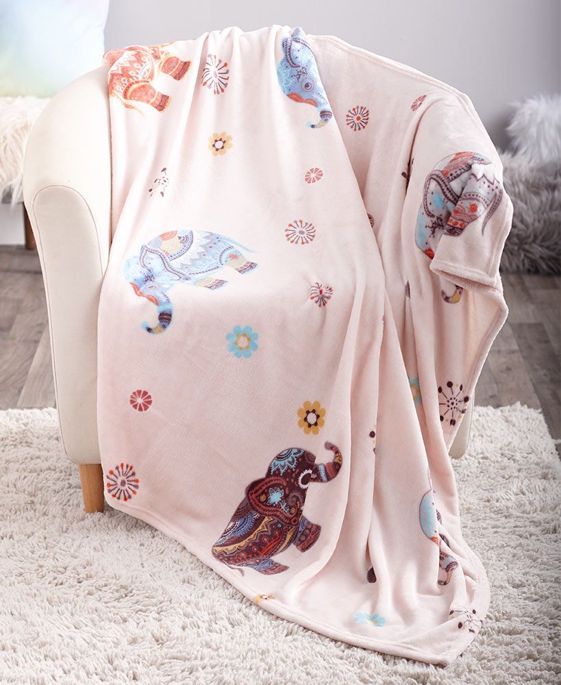 Elephant Sherpa Fleece Blanket