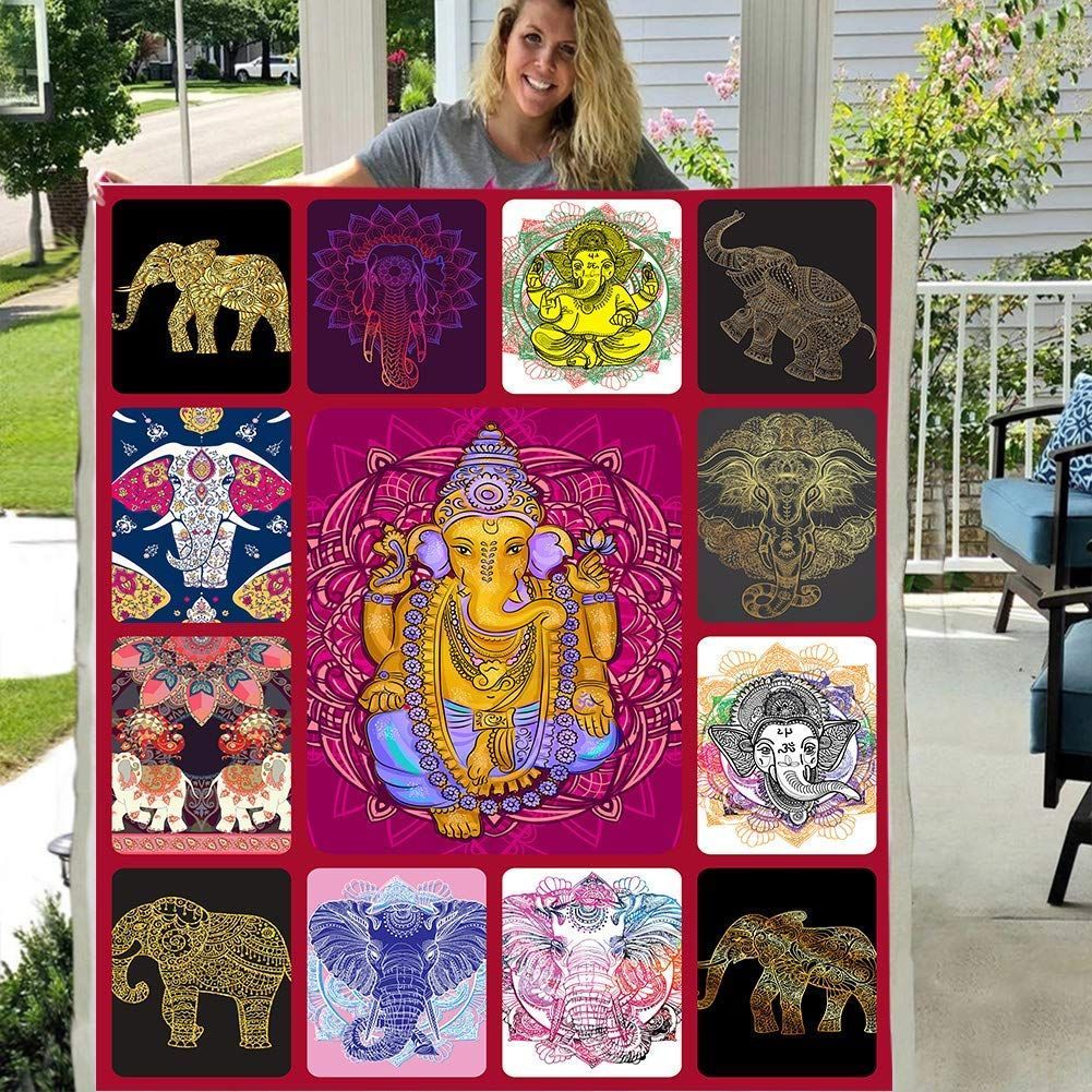 Elephant Sherpa Fleece Blanket