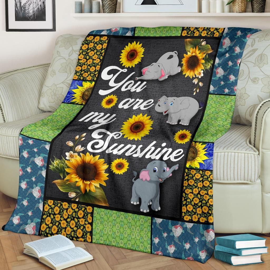 Elephant Sherpa Fleece Blanket