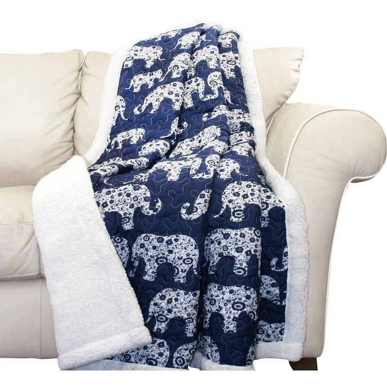 Elephant Sherpa Fleece Blanket