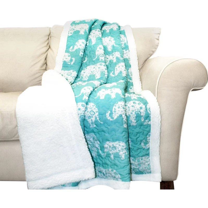 Elephant Sherpa Fleece Blanket