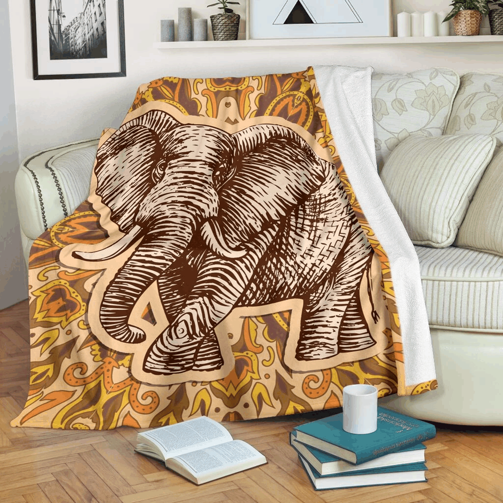 Elephant Sherpa Fleece Blanket