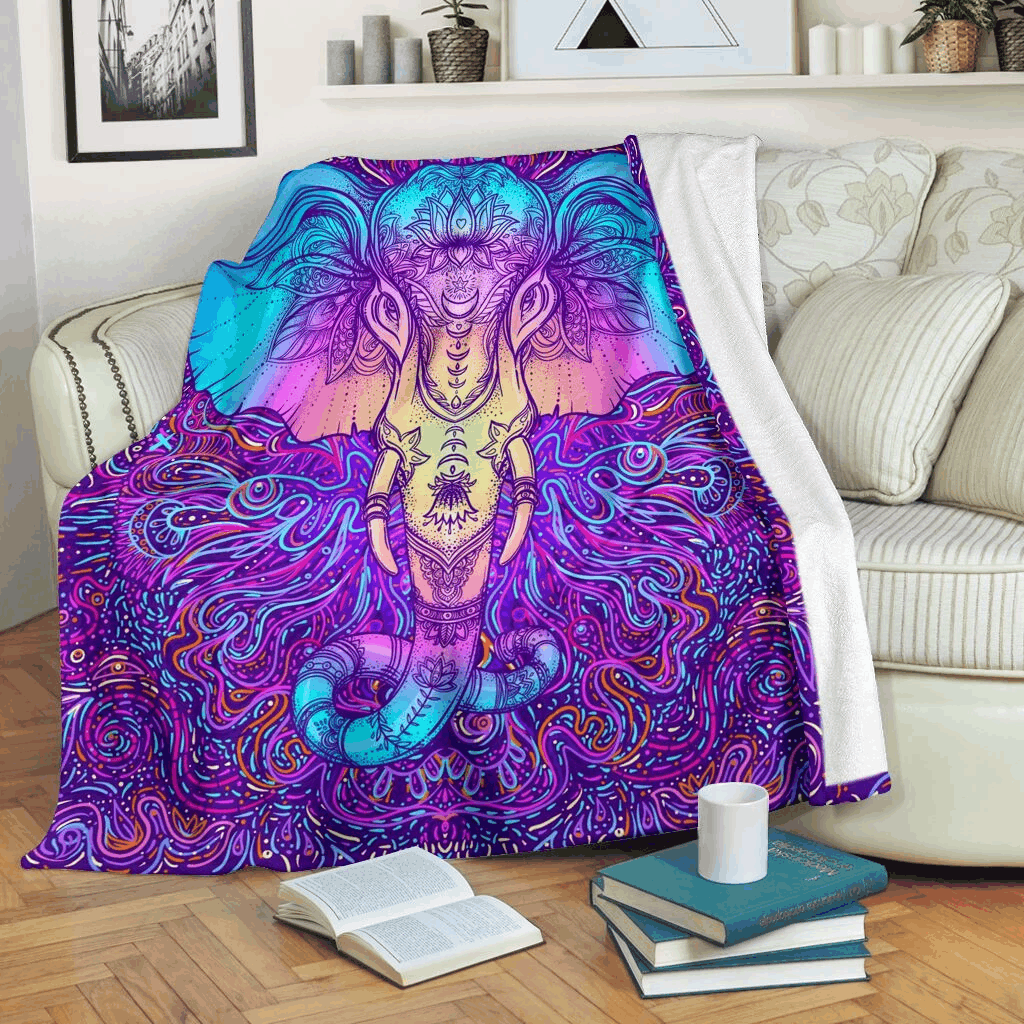 Elephant Sherpa Fleece Blanket