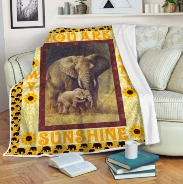 Elephant Sherpa Fleece Blanket