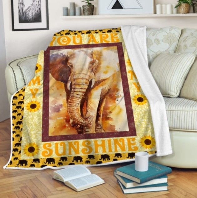 Elephant Sherpa Fleece Blanket
