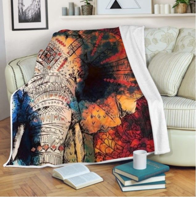 Elephant Sherpa Fleece Blanket