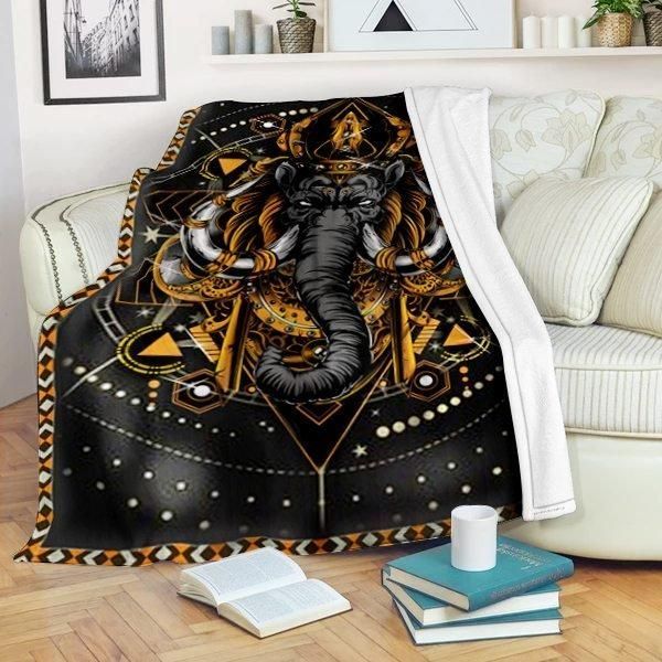 Elephant Sherpa Fleece Blanket