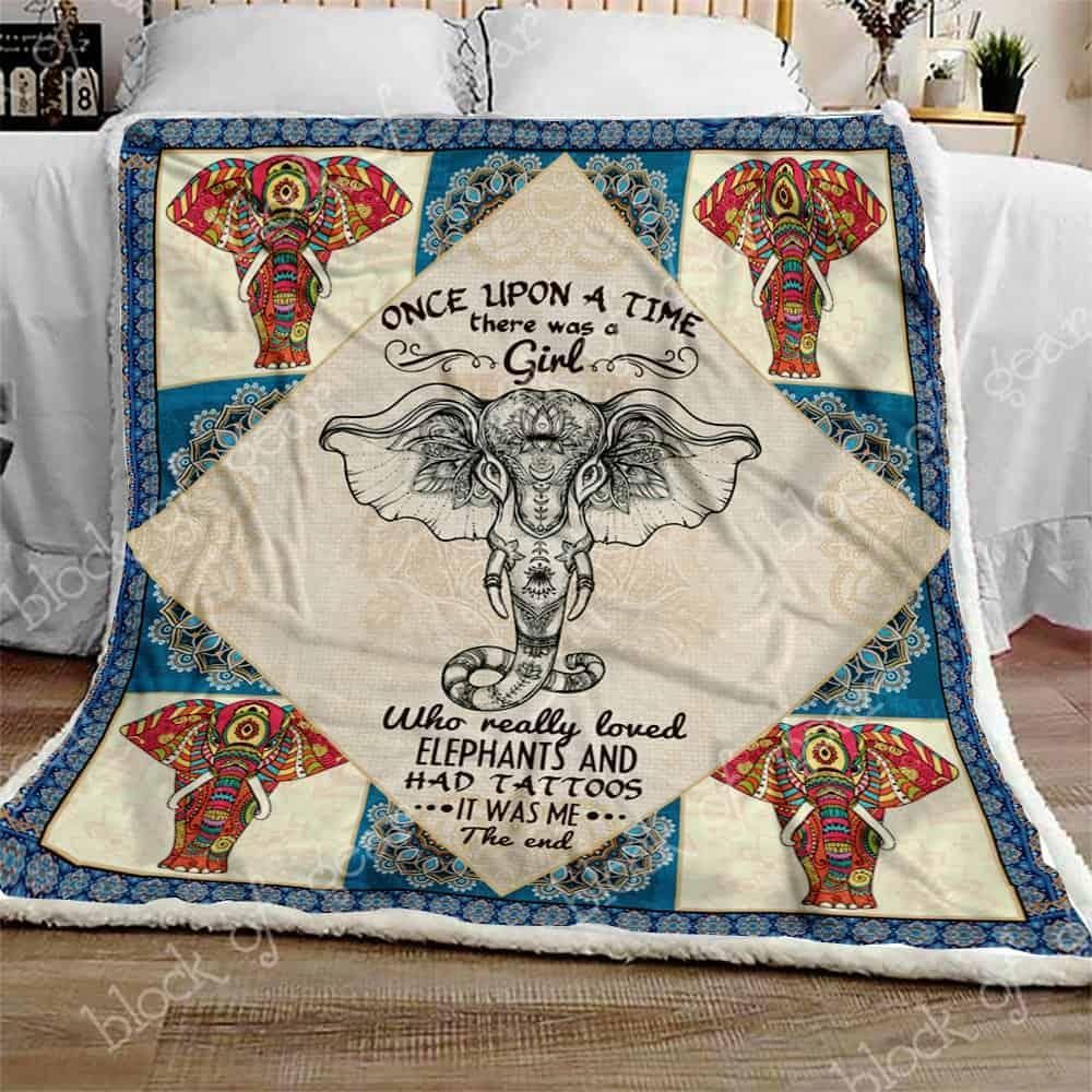 Elephant Sherpa Fleece Blanket