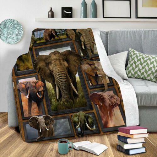 Elephant Sherpa Fleece Blanket