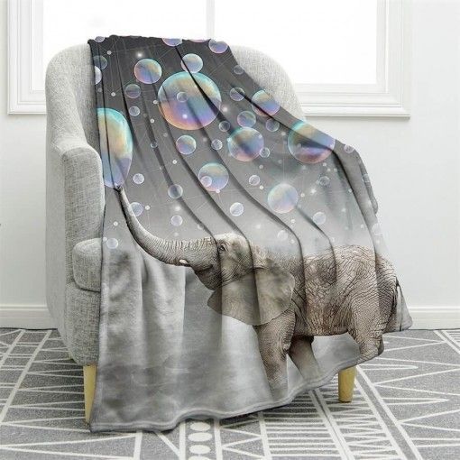 Elephant Sherpa Fleece Blanket