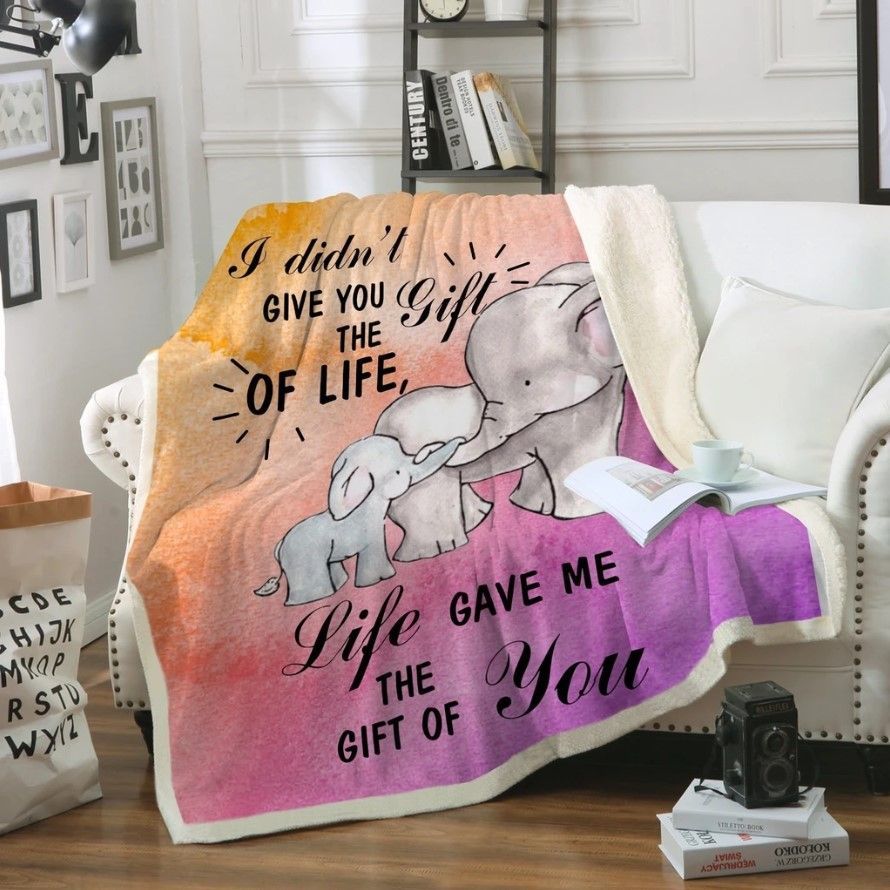 Elephant Sherpa Fleece Blanket