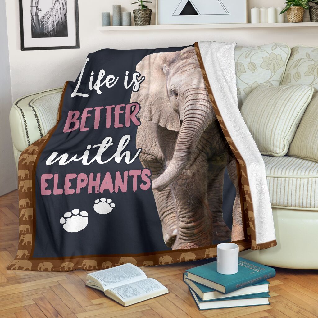 Elephant Sherpa Fleece Blanket