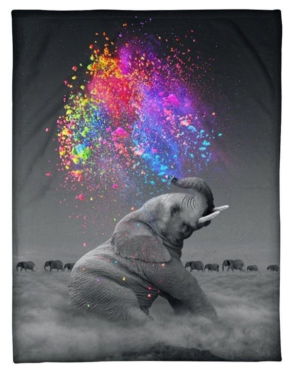 Elephant Sherpa Fleece Blanket