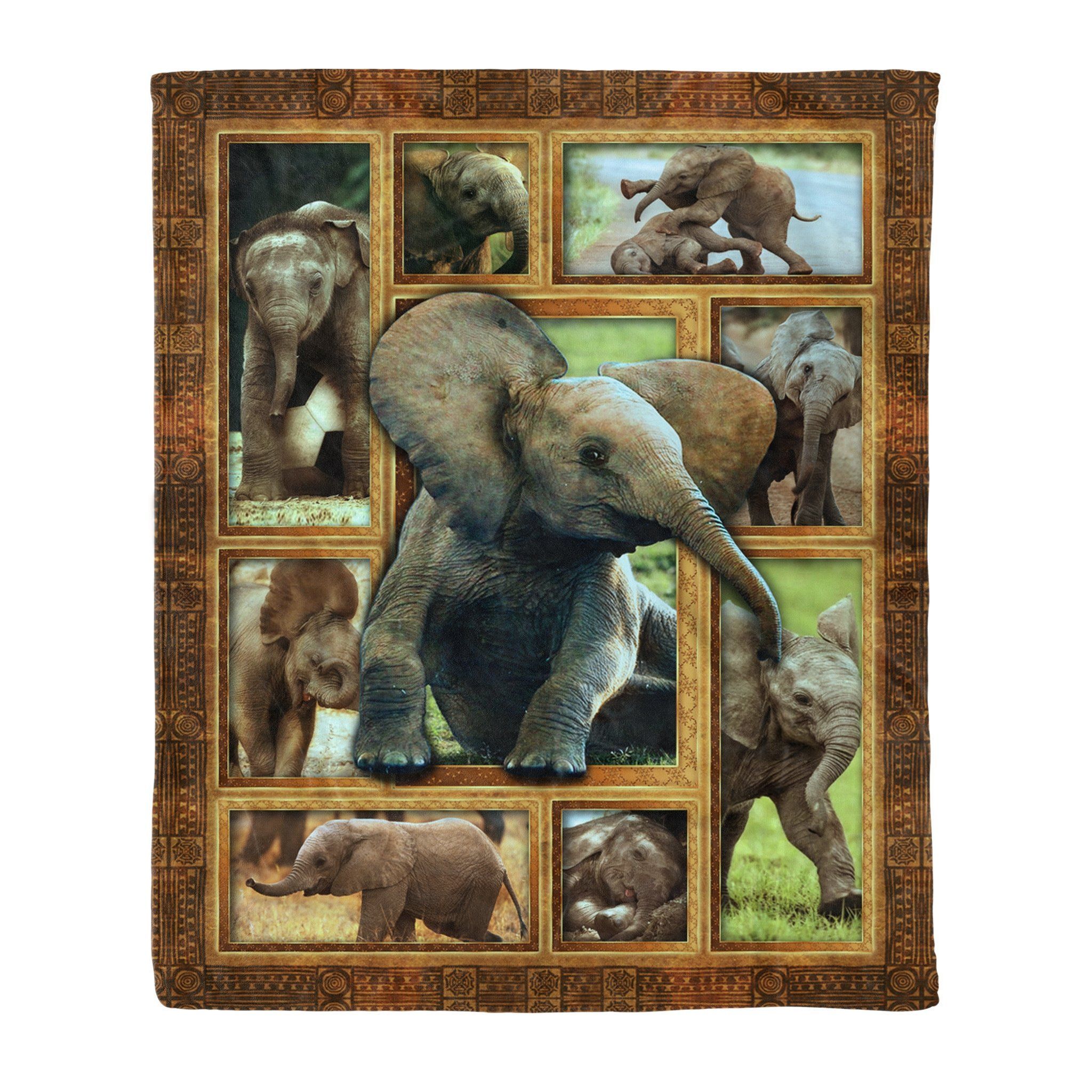 Elephant Sherpa Fleece Blanket