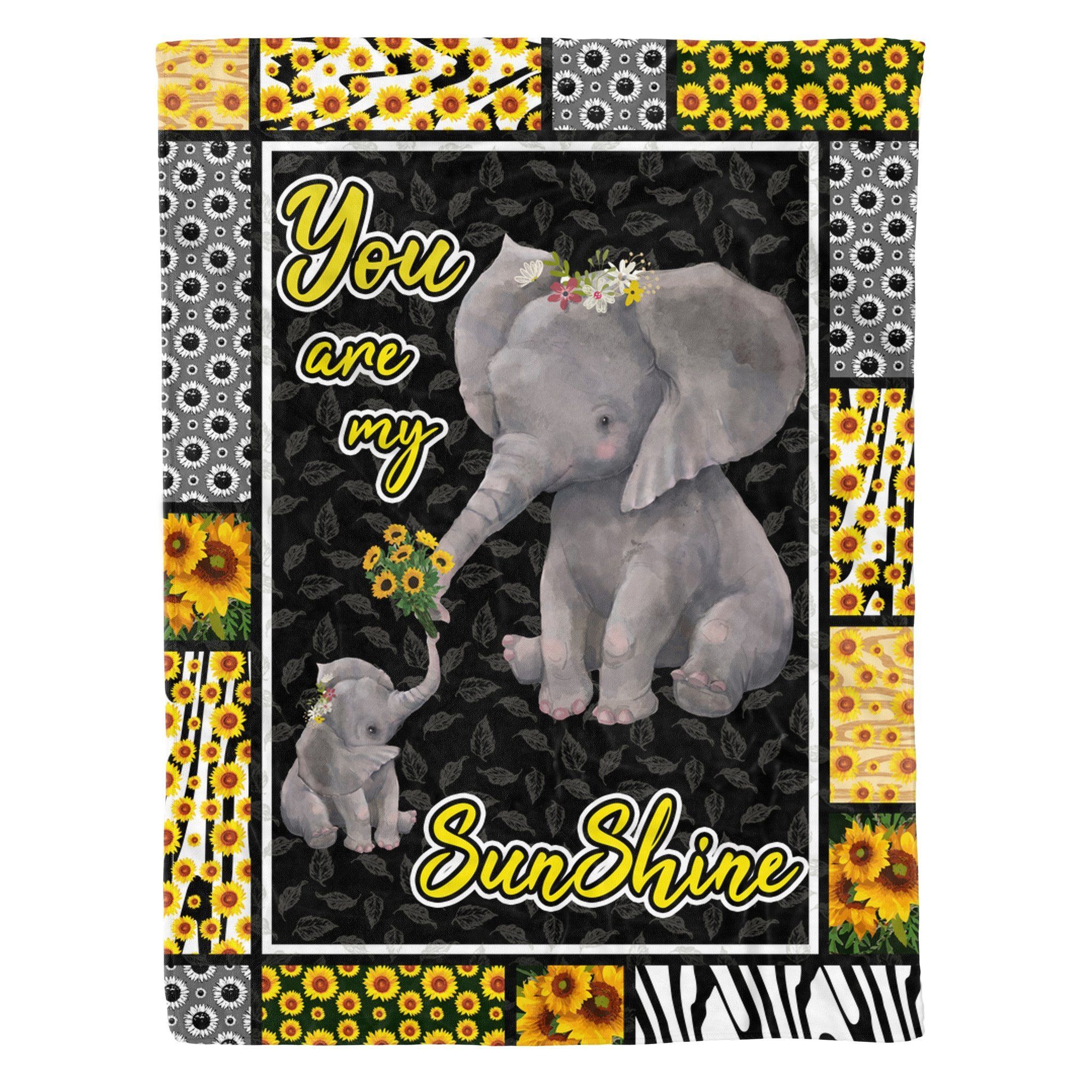 Elephant Sherpa Fleece Blanket