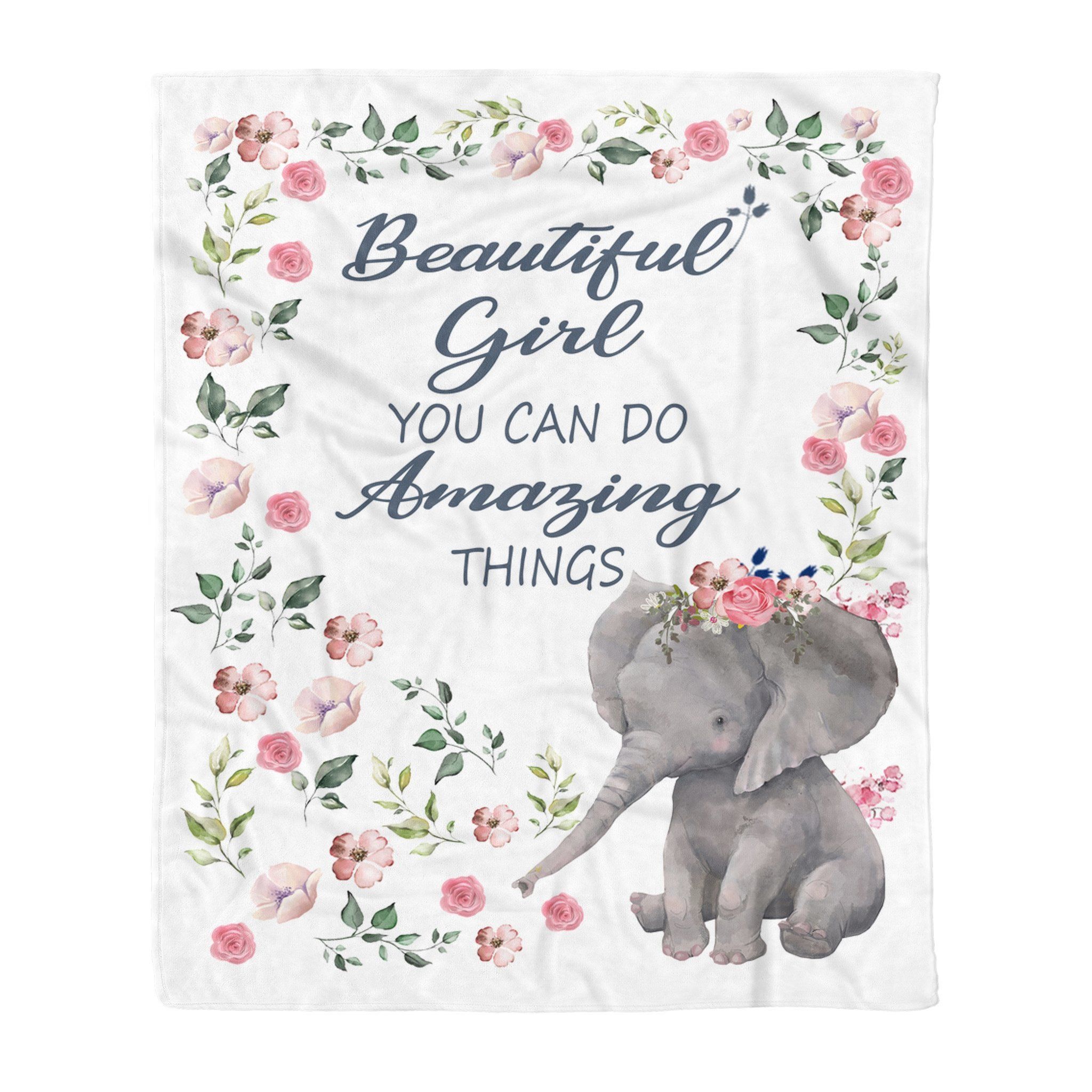 Elephant Sherpa Fleece Blanket