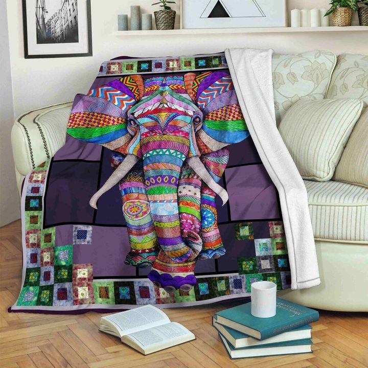 Elephant Sherpa Fleece Blanket