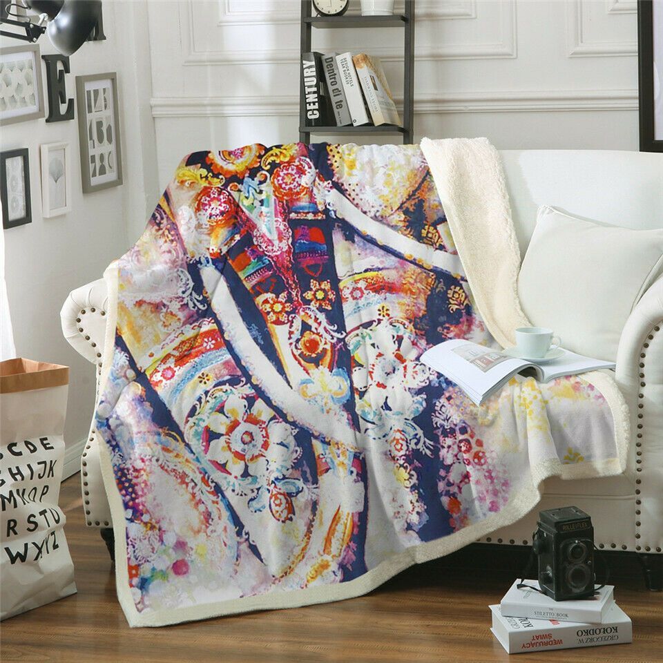 Elephant Sherpa Fleece Blanket