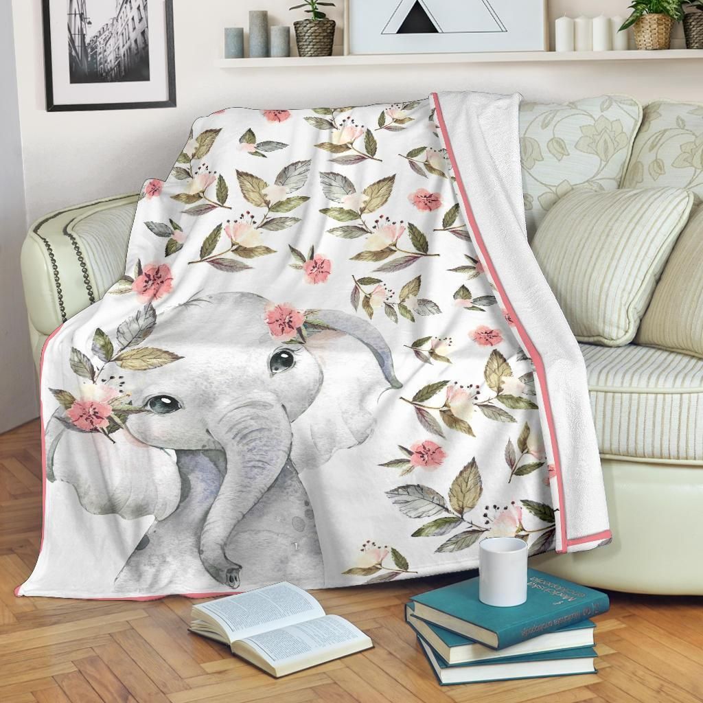 Elephant Sherpa Fleece Blanket