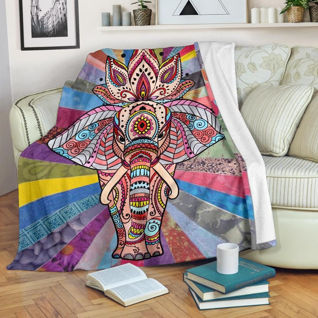 Elephant Sherpa Fleece Blanket